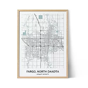 Fargo city map poster