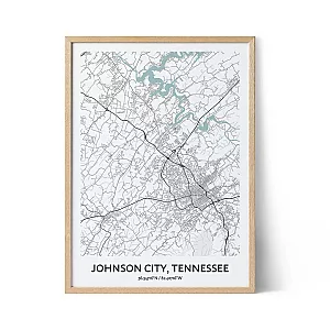 Johnson City city map poster