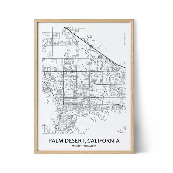 Palm Desert Map Poster - Your City Map Art - Positive Prints