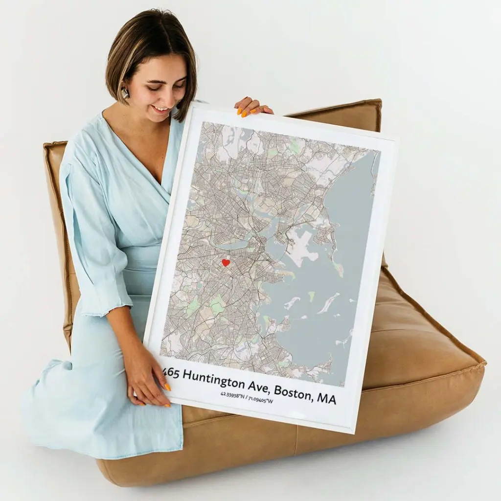 Personalised First Date Map Location Boyfriend Girlfriend Plaque