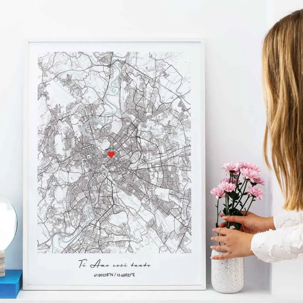 Crea Stampa Su Tela Personalizzata Con Mappa Della Città