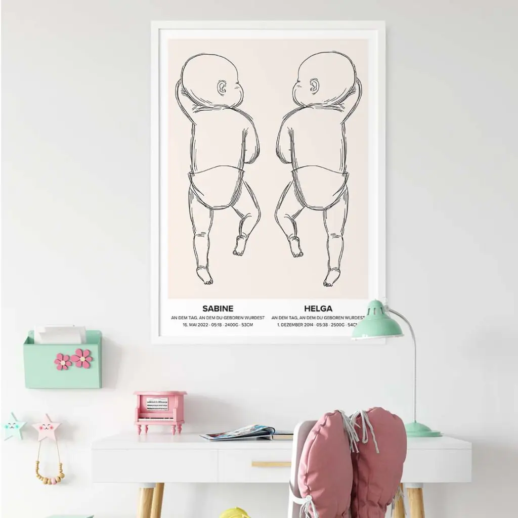 Custom Line Drawing of YOUR Baby, Newborn Poster Scale 1:1, Personalized to  Babys Actual Birth Size, Birth Poster of Newborn Length, Height 