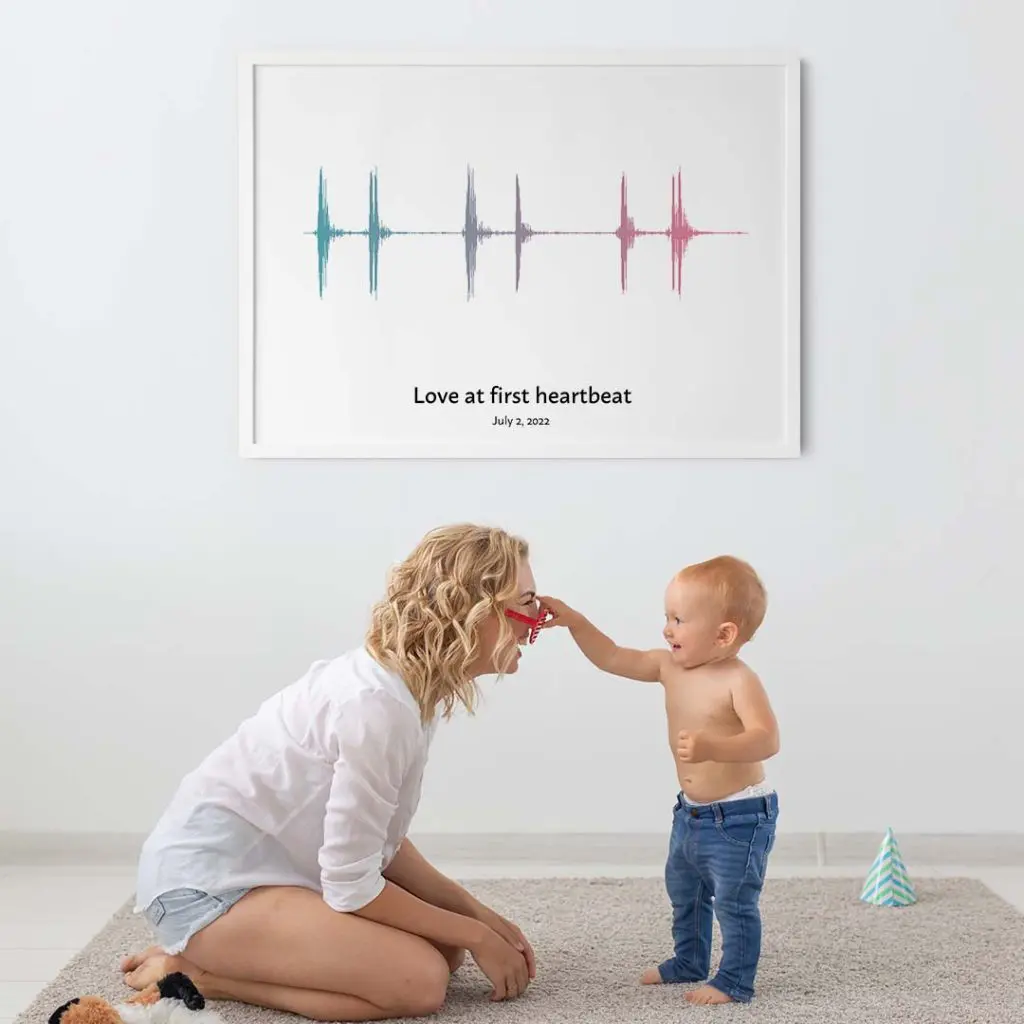 Ultrasound Photo Baby Heartbeat Sound Wave Nursery Art