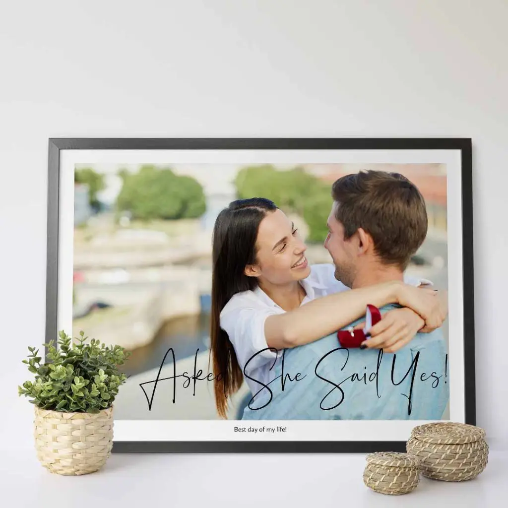 He Asked She Said Yes Engagement Gift Personalised Engagement