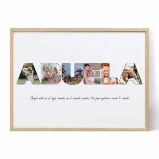 Collage fotográfico de letras para la abuela