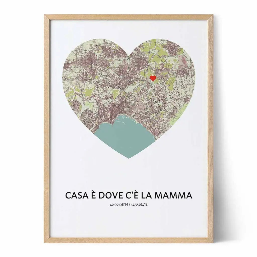 Mappa del Dove C'è Mamma, C'è Casa - Regalo per la mamma - Positive Prints