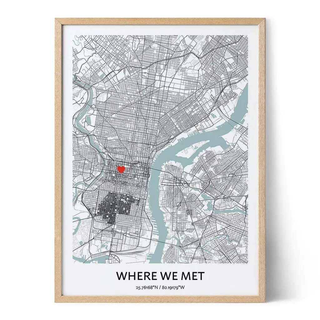 First Date Map, Our First Date Plaque, Location Map, Gifts for Boyfriend,  Where We Met Map, Girlfriend Gift, Where It All Began,where We Met 