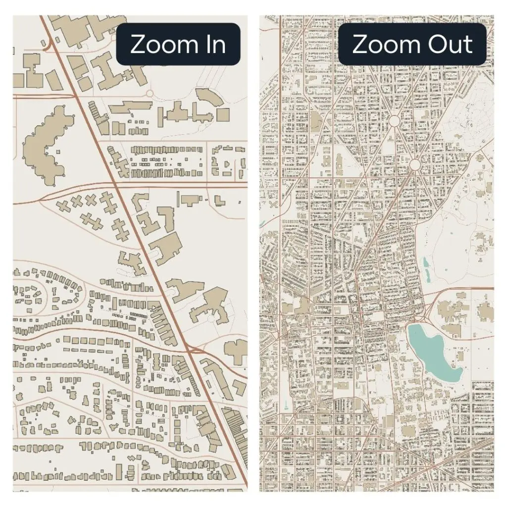 Inverted Styled City Map, Customizable Shape, Custom City Street