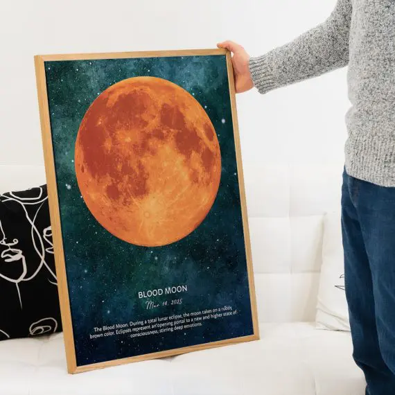 Blood moon inspired moon retailer phase wall art