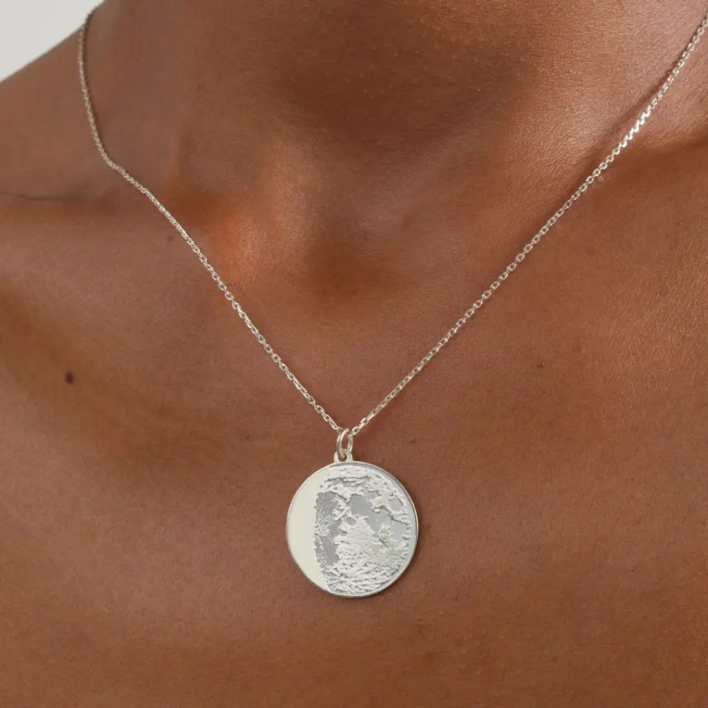 Waxing Gibbous Moon Jewelry Positive Prints