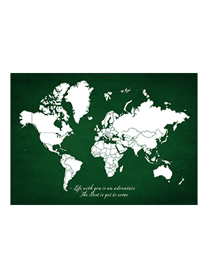 カスタムの旅行大好きワールドマップ 無料配送 Positive Prints