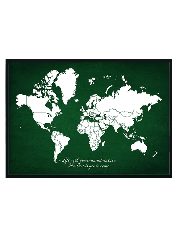 カスタムの旅行大好きワールドマップ 無料配送 Positive Prints