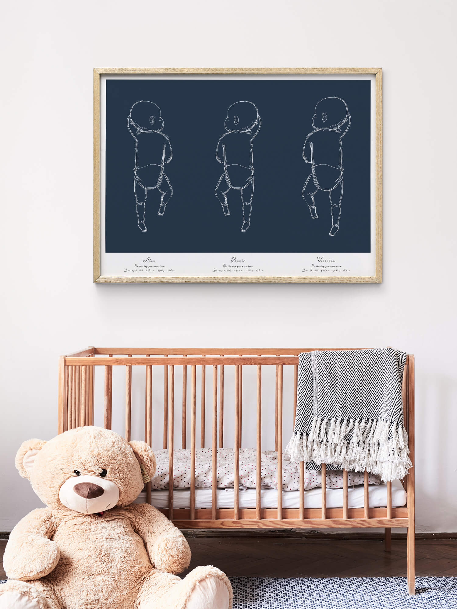 Affiche De Naissance Triples Ou Trio De Bebes Positive Prints