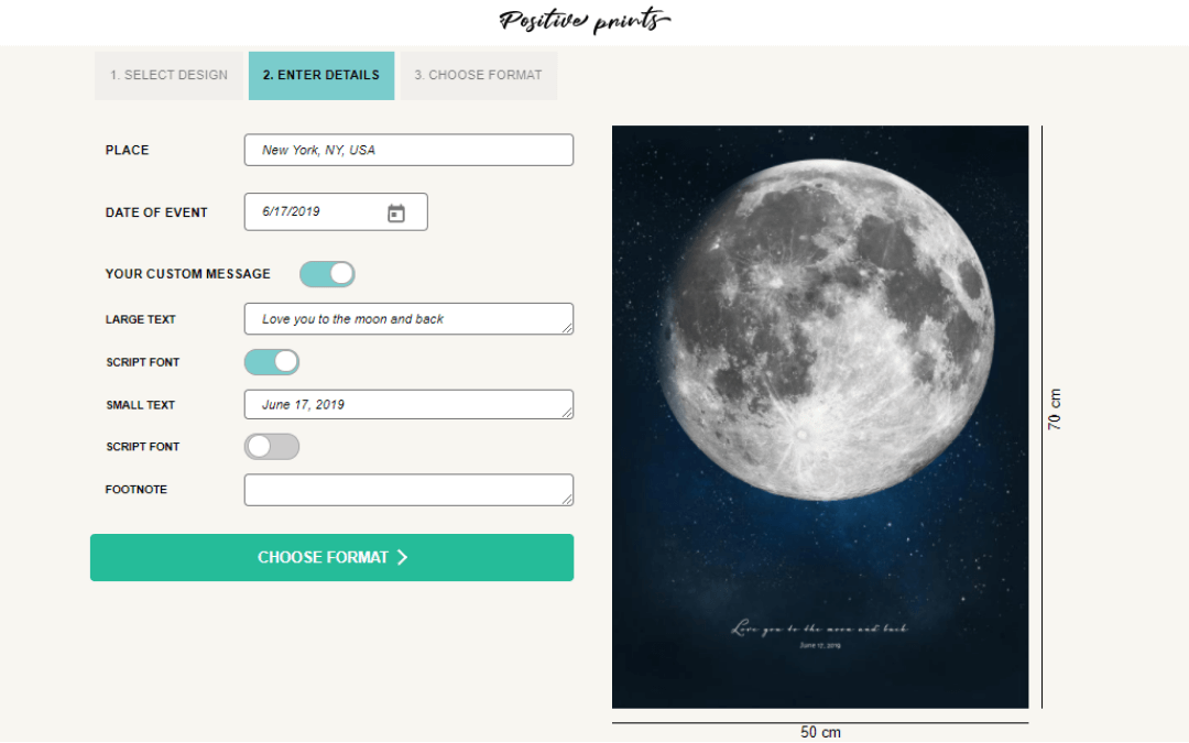 Jak stworzyć i jak wygląda Księżyc na plakacie Positive Prints? 