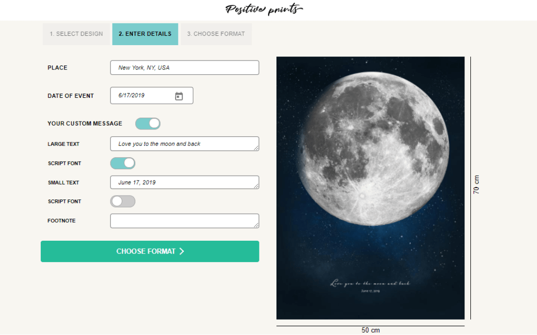 Création d'une illustration de phase de lune personnalisée