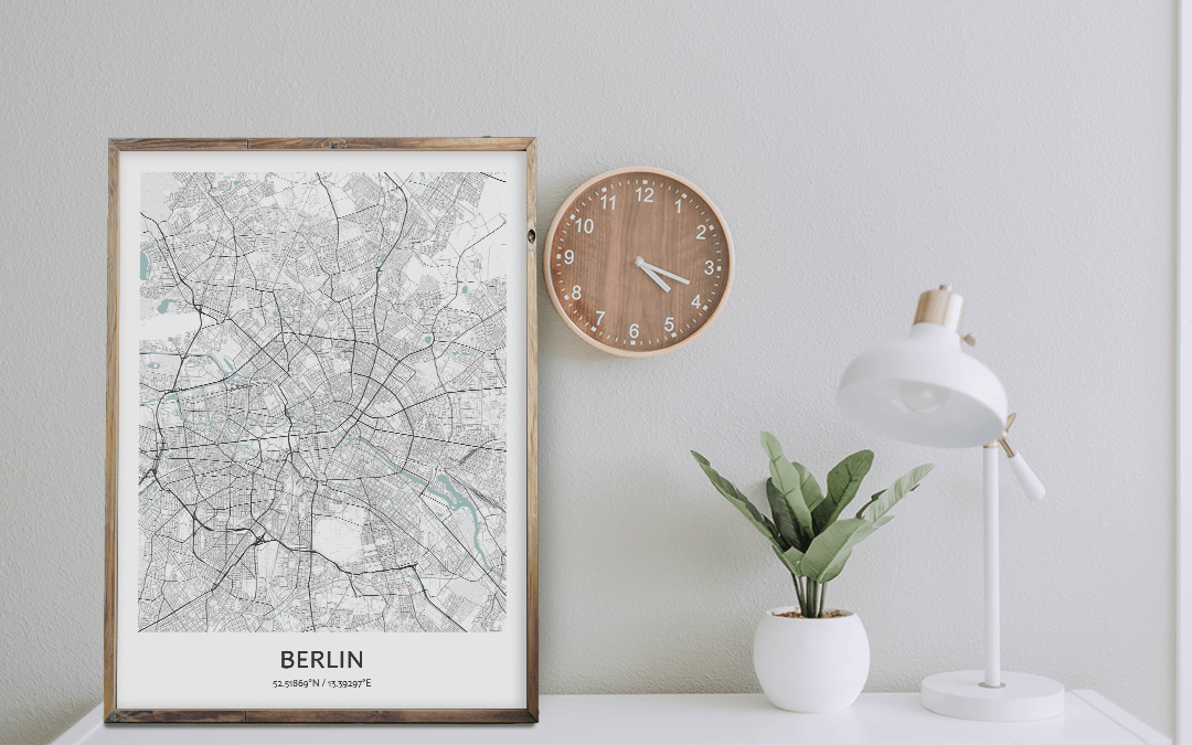 Poster com mappa - Poster personalizzato con mappa della città