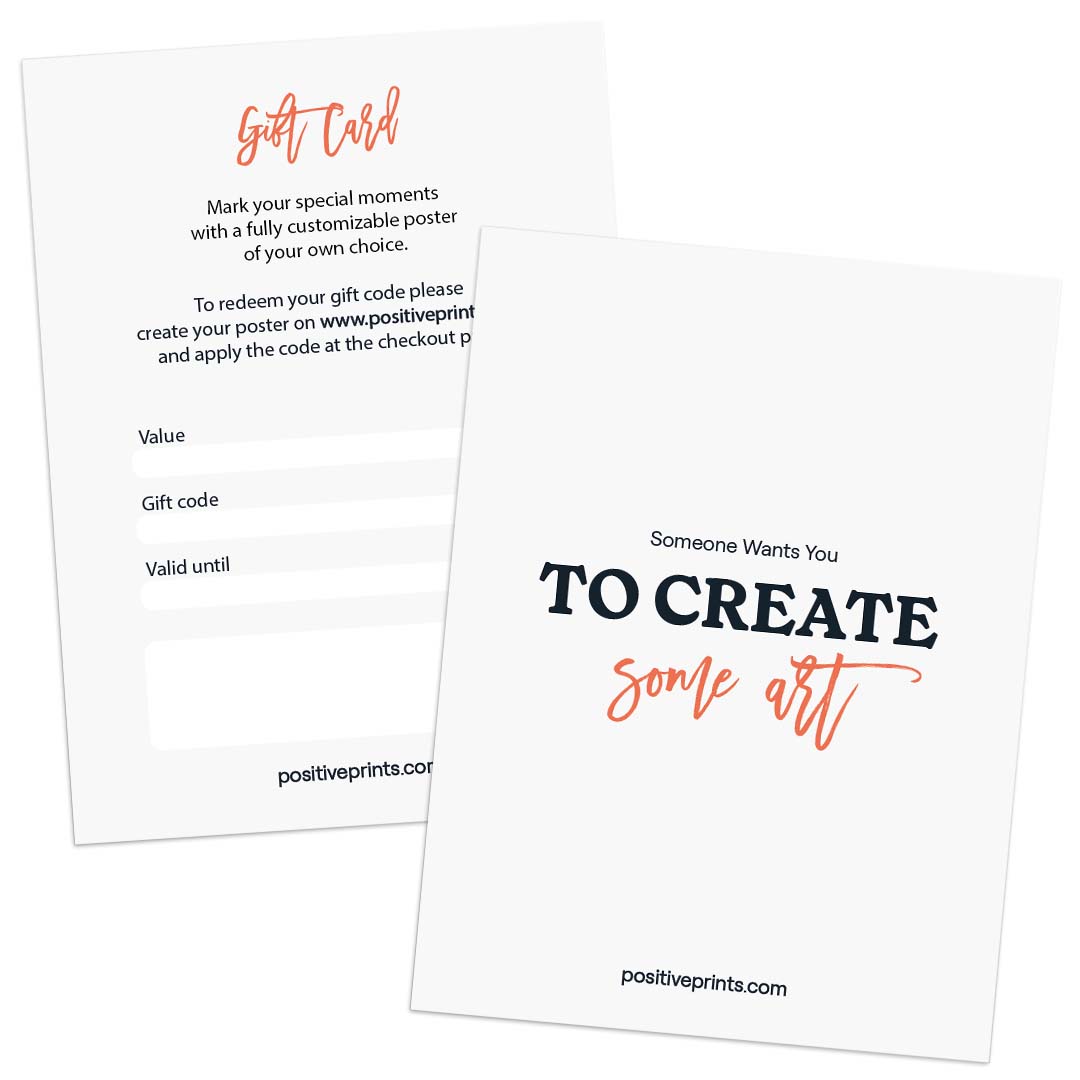 gift card positive prints