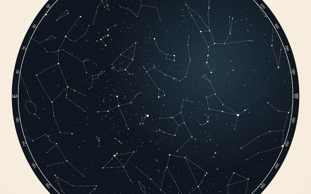 Étoiles sur une carte du ciel personnalisée