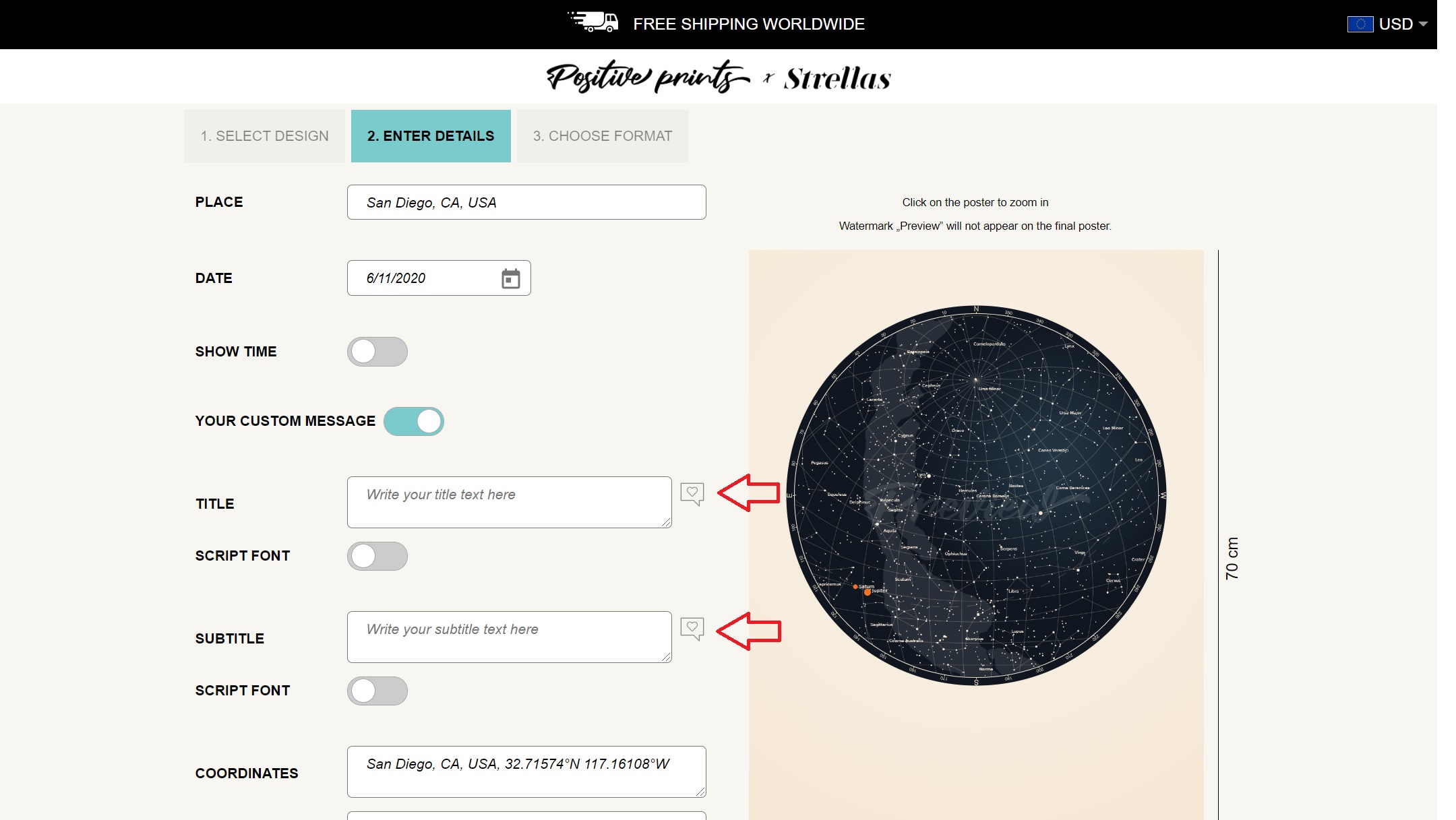New Quote feature will suggest a star map quote for you