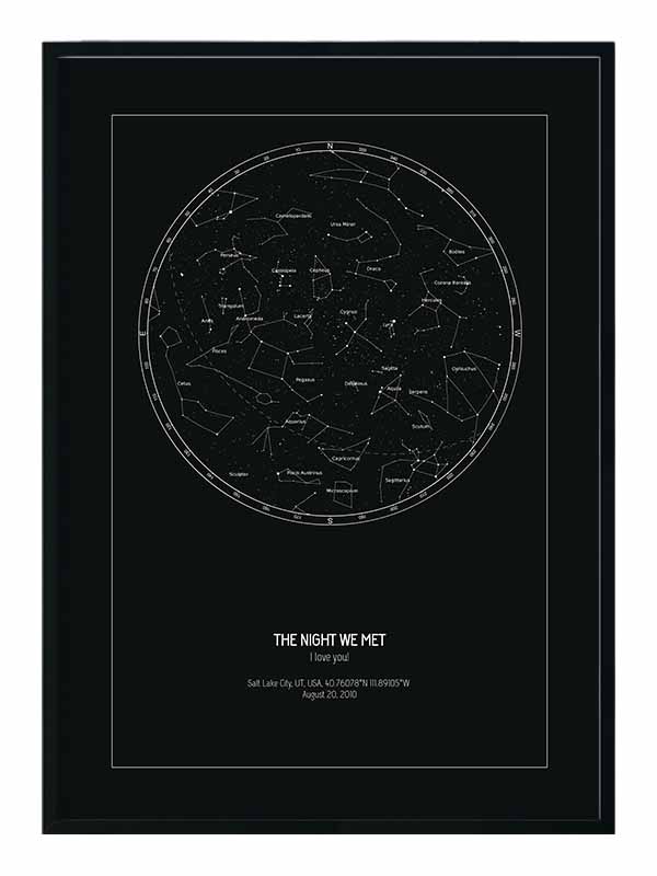 FREE SHIPPING Night Sky Poster Personalised Star Map Print The Night We Met Map Custom Wedding Star Map Star Constellation Poster S1
