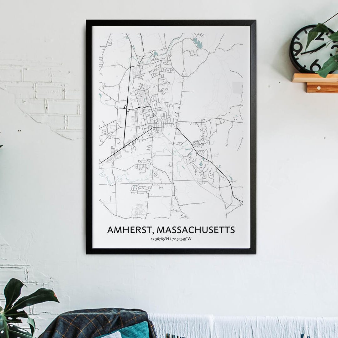 Amherst Map Poster - City Map Art - Positive Prints