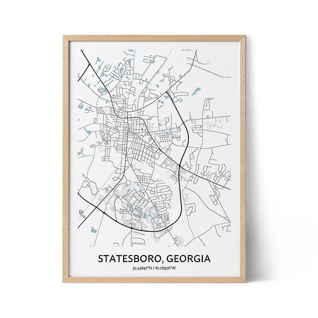 Statesboro city map poster