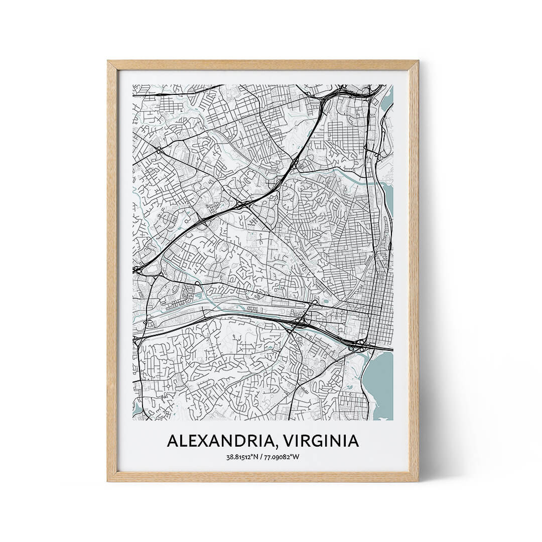 Alexandria city map poster