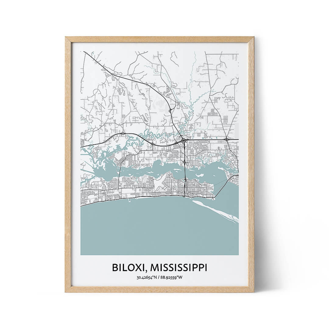 Biloxi Map Poster - Your City Map Art - Positive Prints