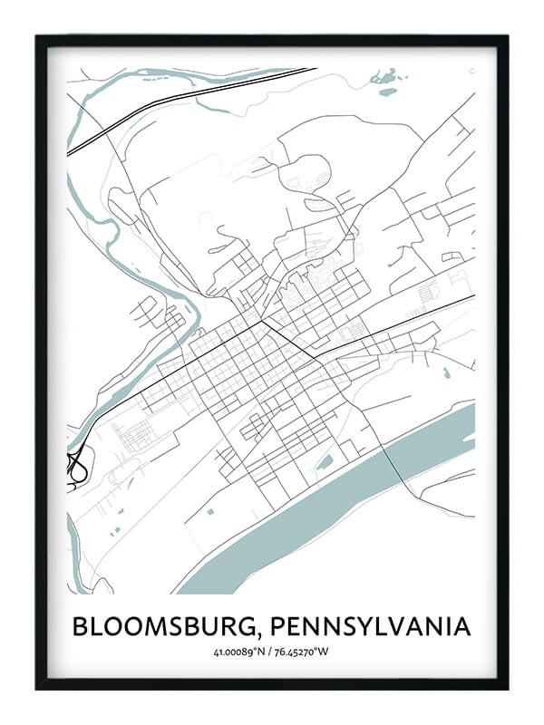 Bloomsburg Map Poster - Your City Map Art - Positive Prints