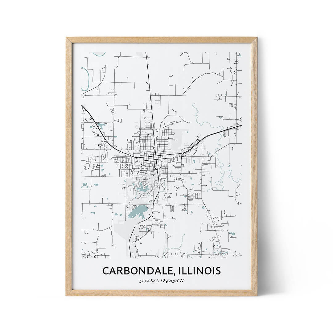 Carbondale city map poster