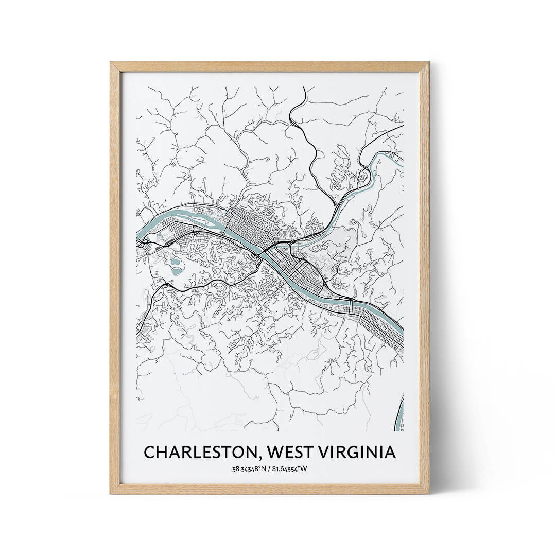 Charleston West Virginia city map poster