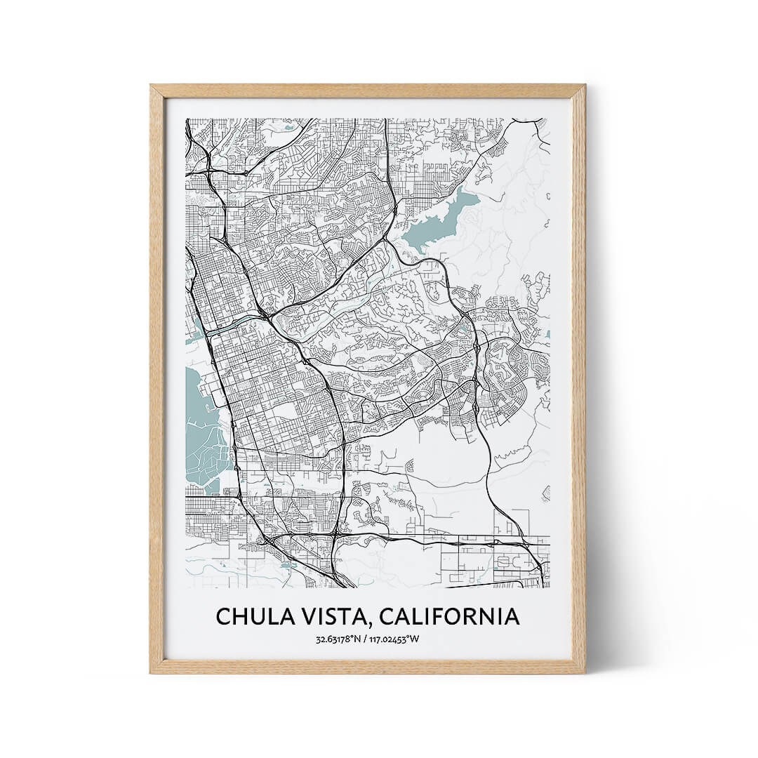 Chula Vista city map poster