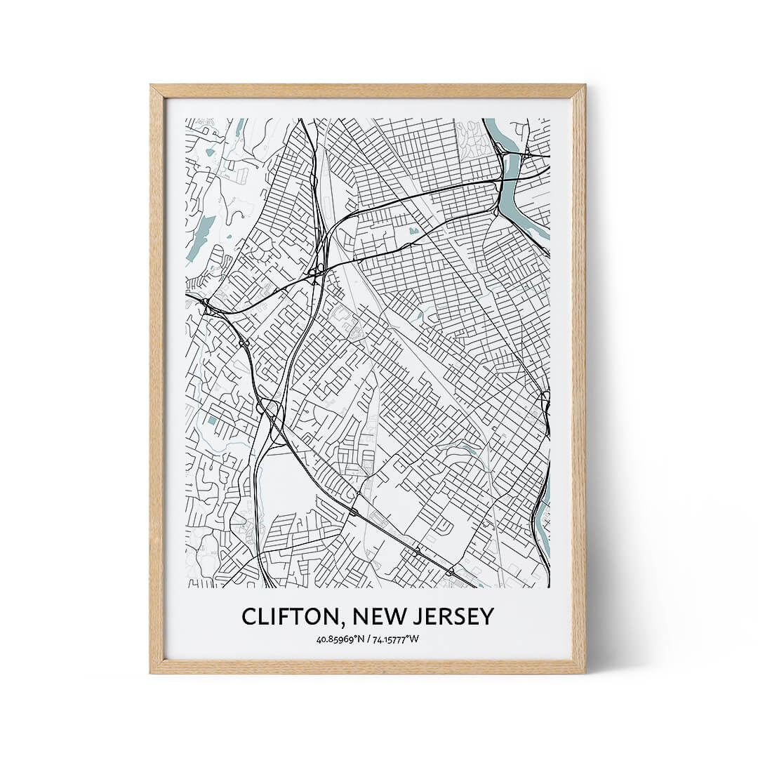 Clifton city map poster