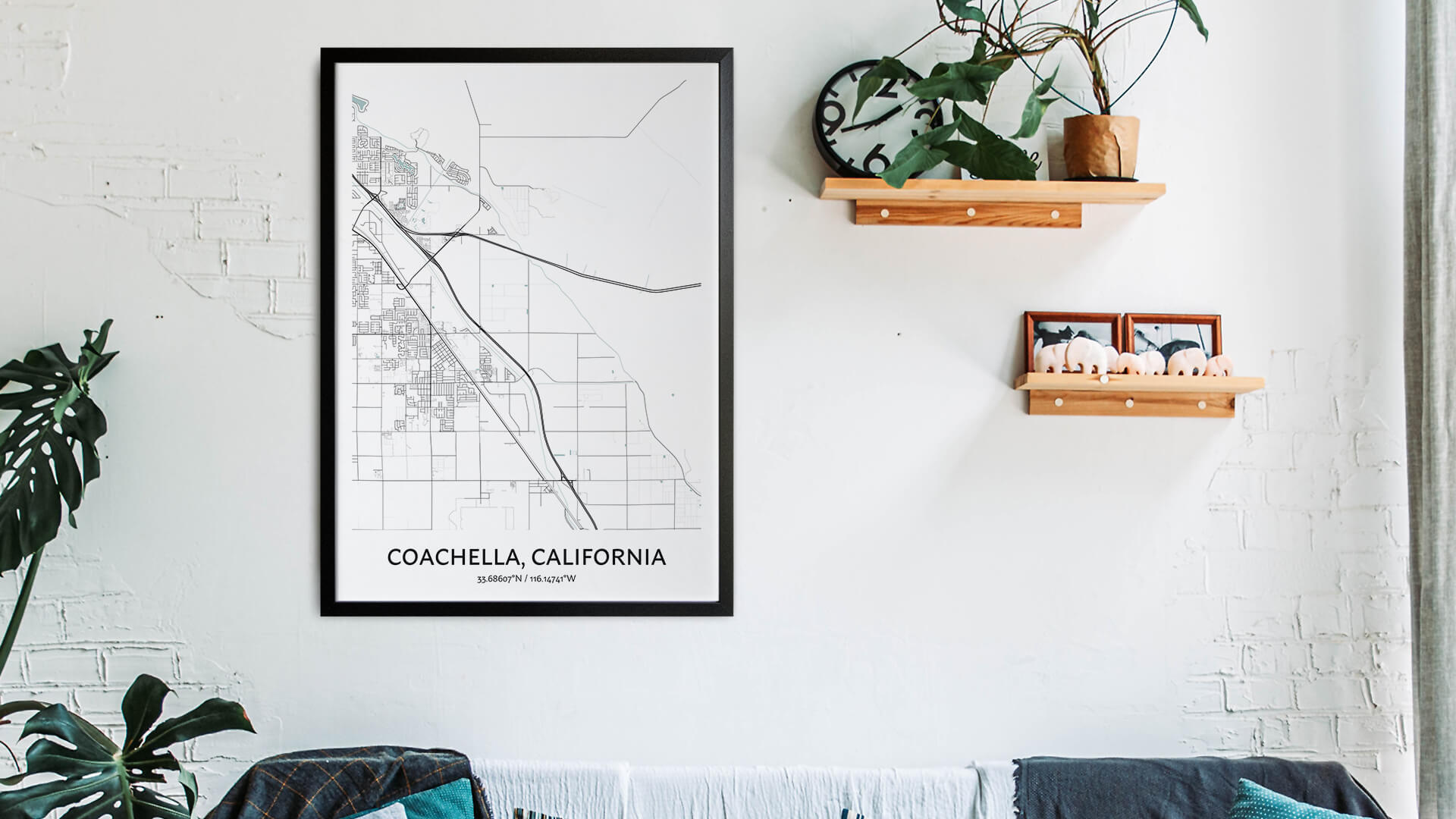 Coachella Map Poster Your City Map Art Positive Prints
