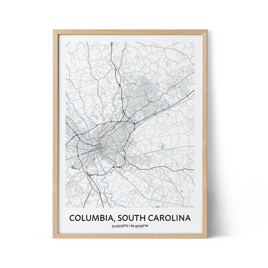 Columbia city map poster