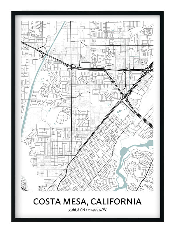 Costa Mesa Map Poster - Your City Map Art - Positive Prints