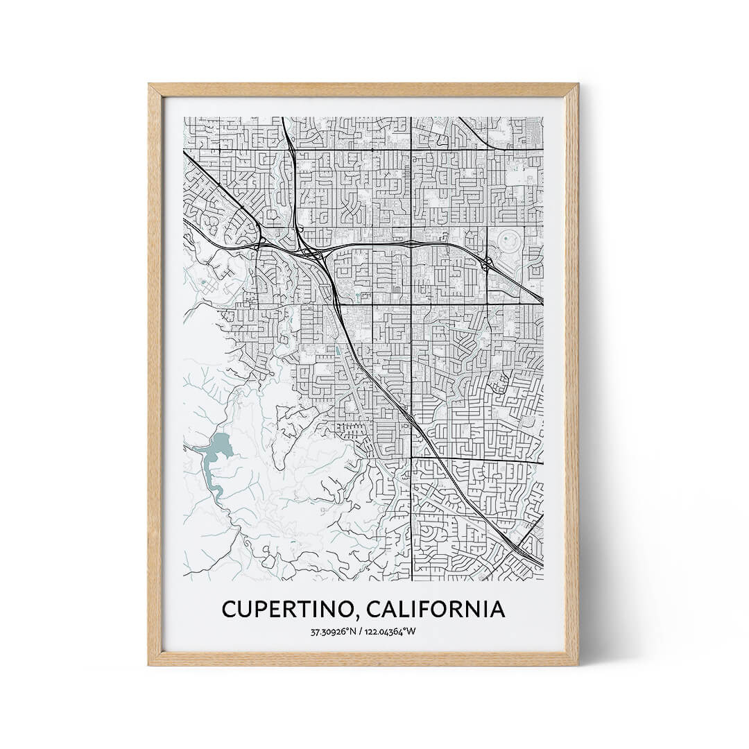 Cupertino city map poster