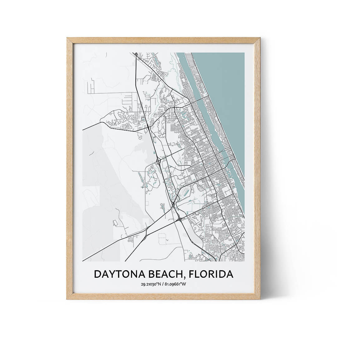 Daytona Beach city map poster