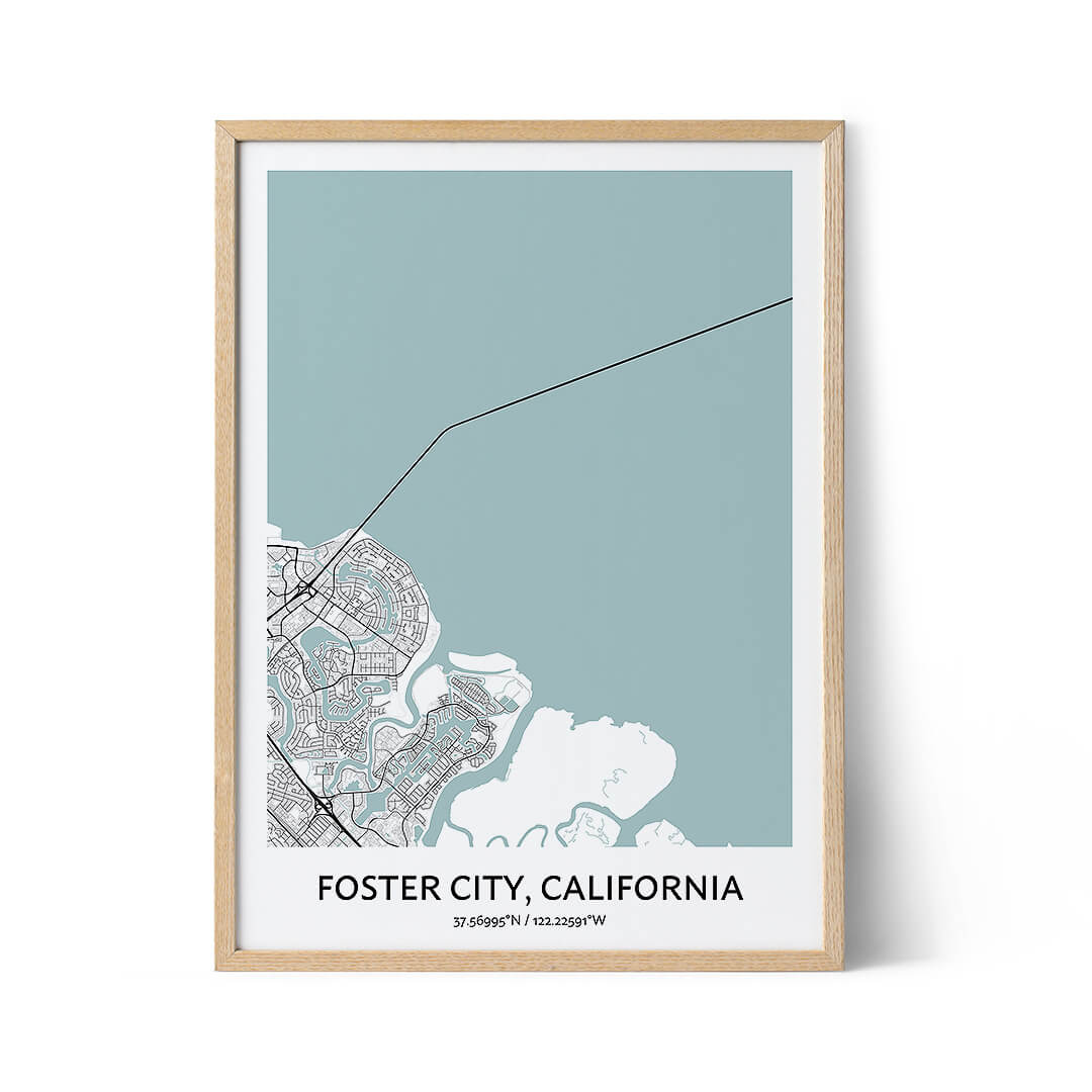 Foster City city map poster