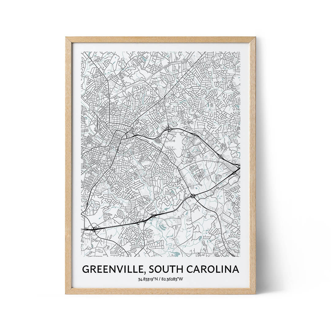 Greenville city map poster