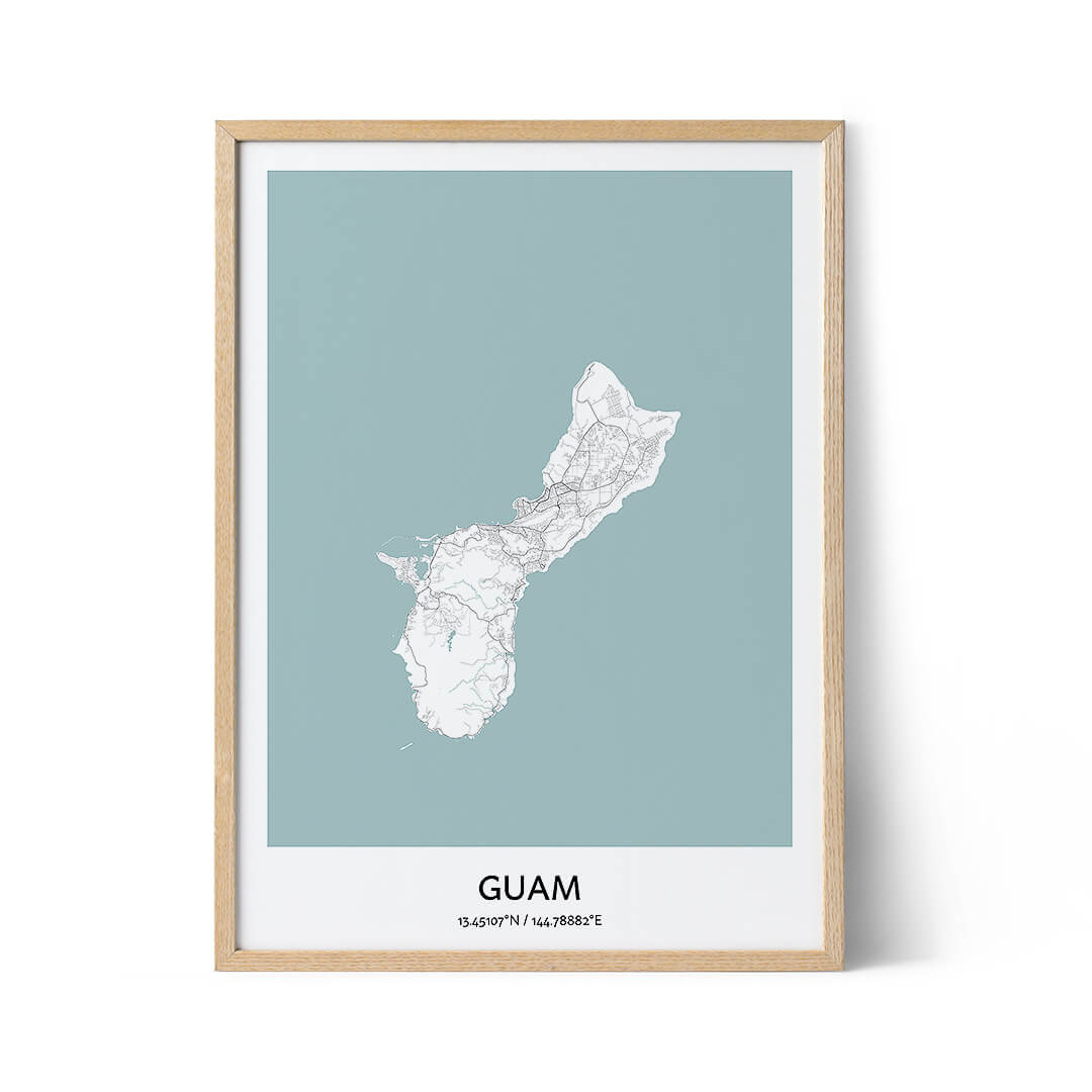 Affiche de la carte de la ville de Guam