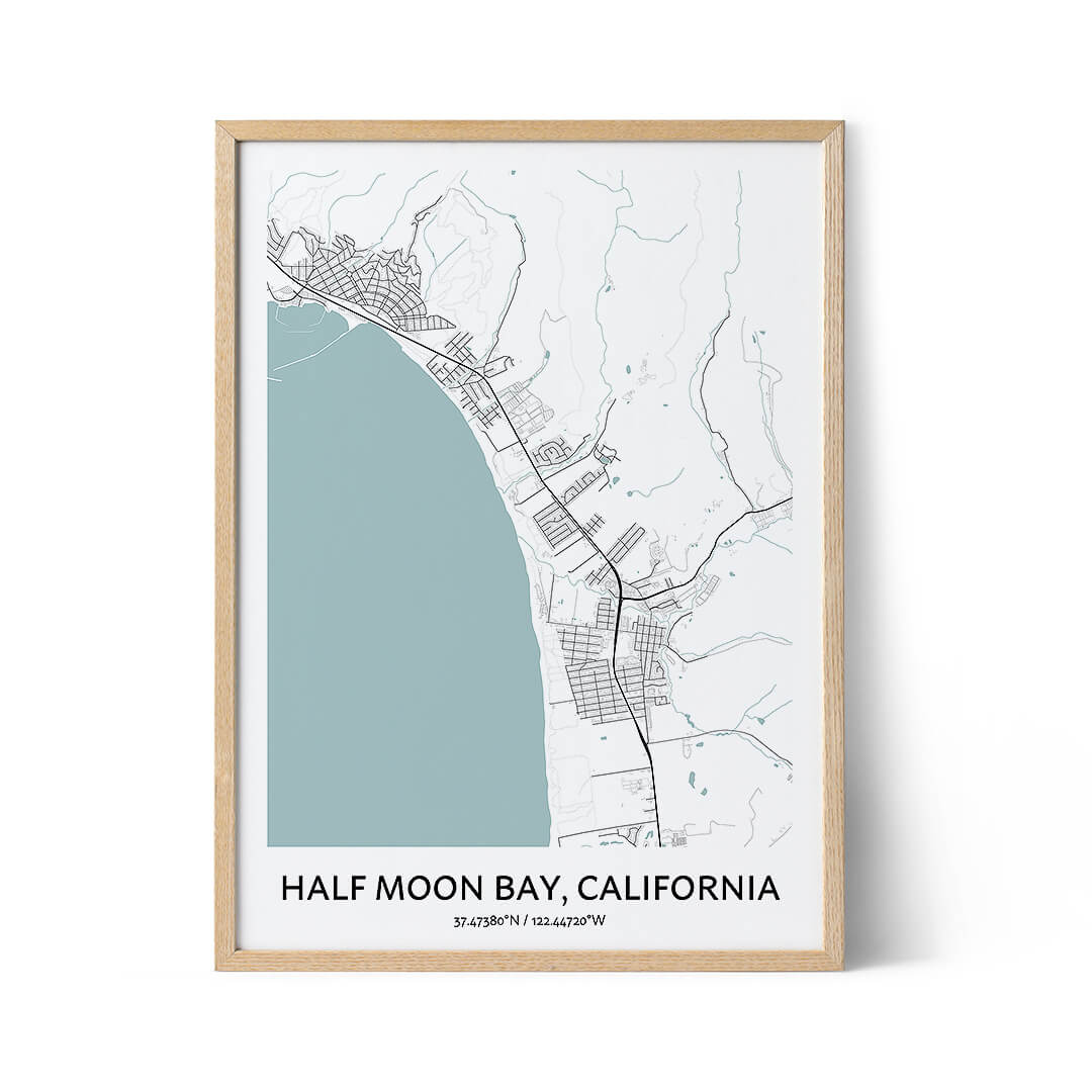 Half Moon Bay city map poster