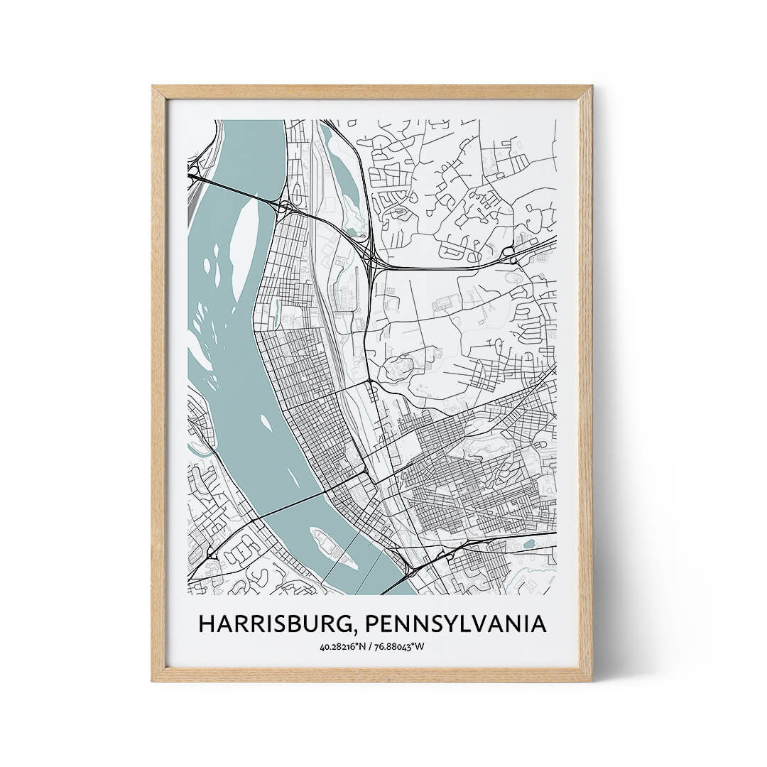 Harrisburg city map poster