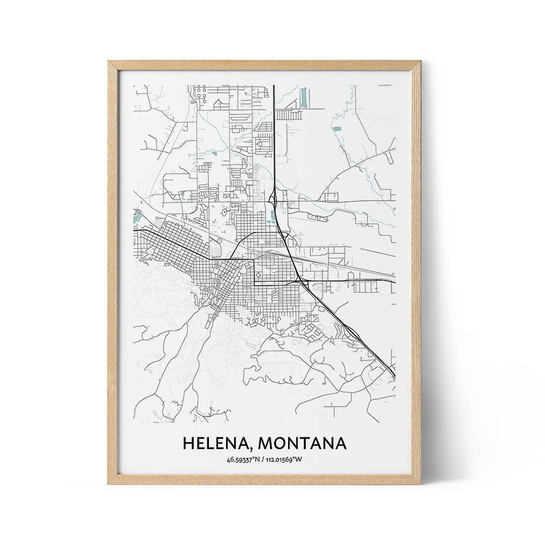 Helena city map poster