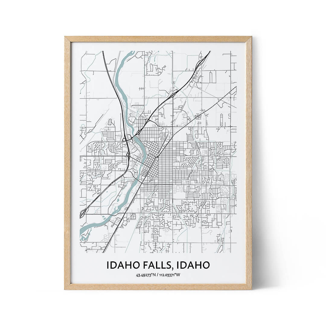 Idaho Falls Map Poster - Your City Map Art - Positive Prints