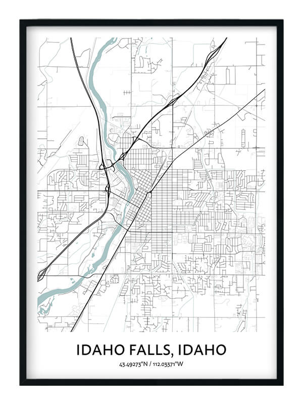 Idaho Falls Map Poster Your City Map Art Positive Prints 1487