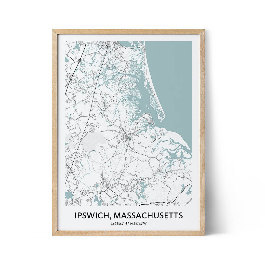 Ipswich city map poster