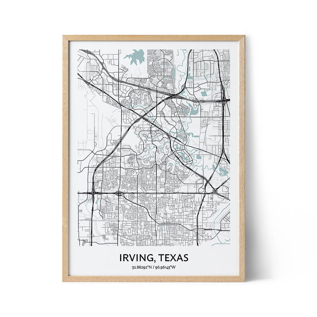 Irving city map poster