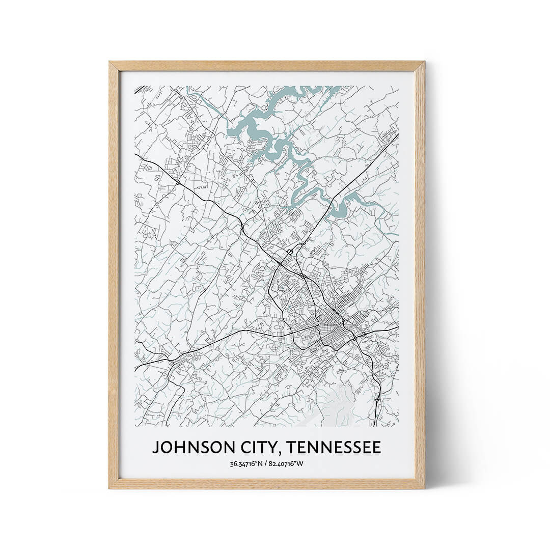 Johnson City Map Poster - Your City Map Art - Positive Prints