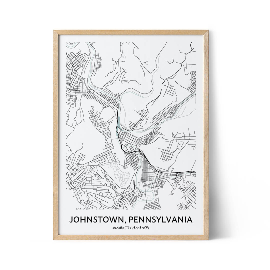 Johnstown city map poster